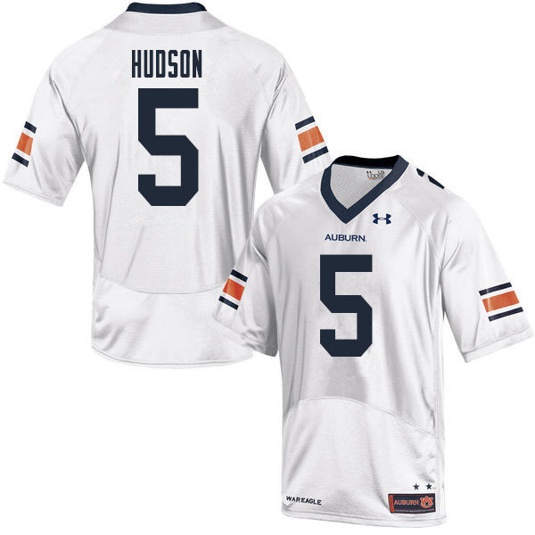 Auburn Tigers Men's Kobe Hudson #5 White Under Armour Stitched College 2020 NCAA Authentic Football Jersey JBO1274EL